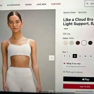 Lululemon sport bra cloud size 6